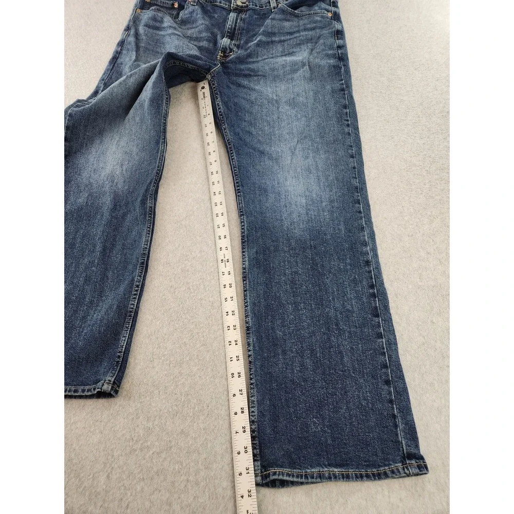 Levi Strauss Signature Men Relaxed Fit Cotton Denim Work Jeans 42x32 Medium Blue